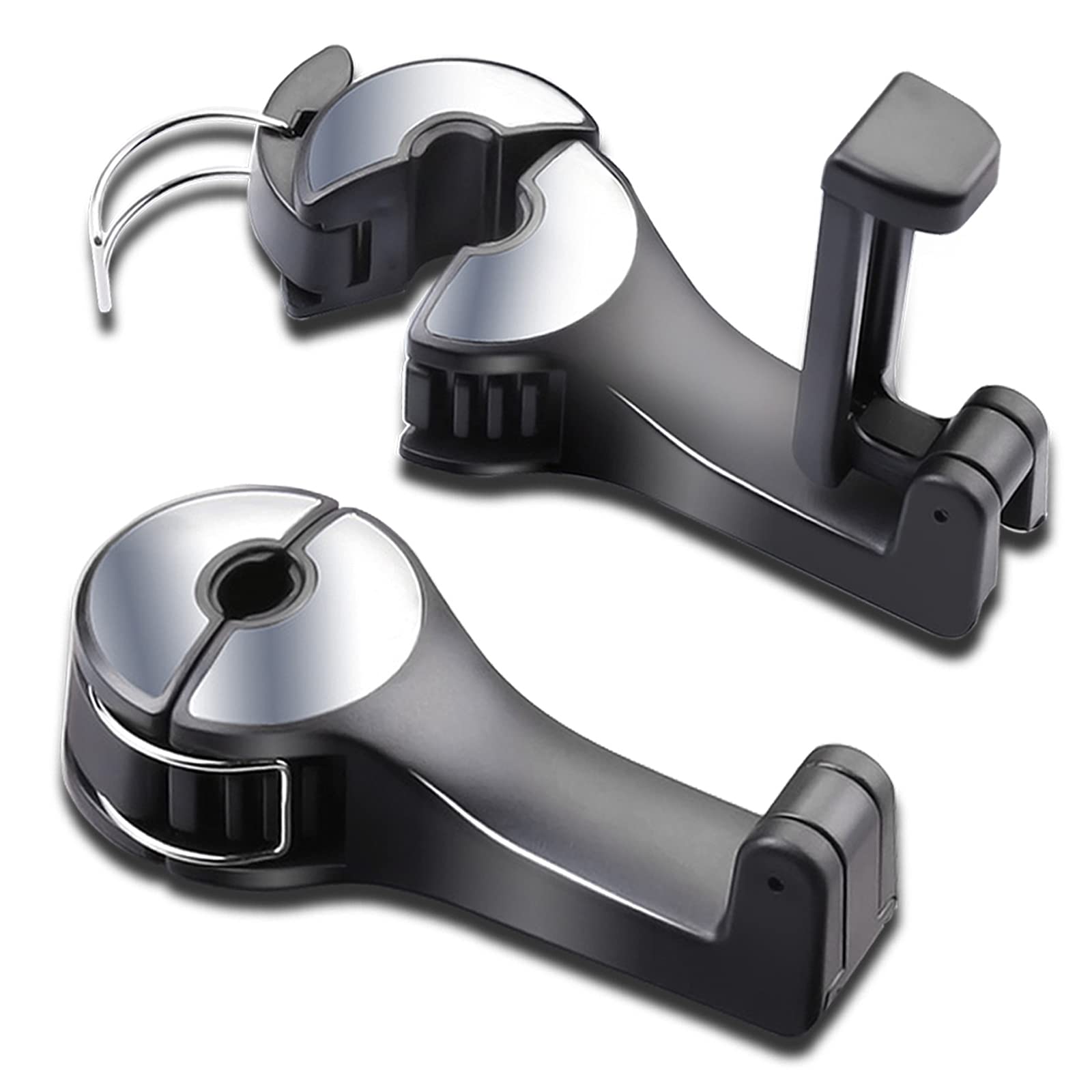 ZIBUYU Car Hooks for Hanging 2 in 1 Car Seat Hook with Phone Holder Under Backseat Headrest Hooks for Car Quick Snap Installation Phone Holder Car Hooks Back Seat, 6.5 inches Phones - 2 Pcs ZIBUYU Car Hooks for Hanging 2 in 1 Car Seat Hook with Phone Holder Under Backseat Headrest Hooks for Car Quick Snap Installation Phone Holder Car Hooks Back Seat, 6.5 inches Phones - 2 Pcs